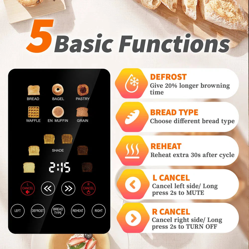 4-Slice Touchscreen Toaster in Stainless Steel