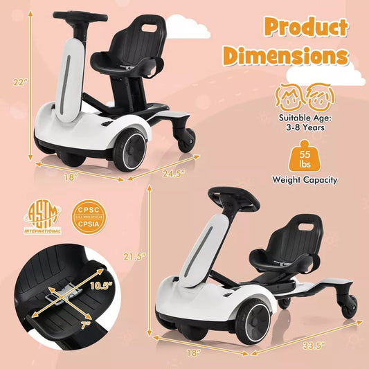 6V Kids Electric Drift Go Kart 360° Spin Function