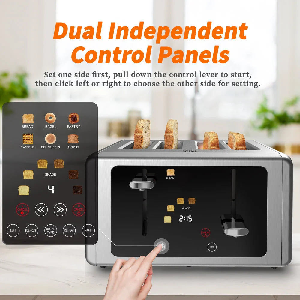 4-Slice Touchscreen Toaster in Stainless Steel